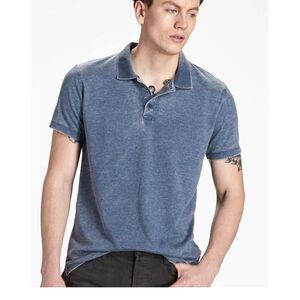 Lucky Brand Men's Gray Polo Shirt Size L Short Sleeve Casual Topq